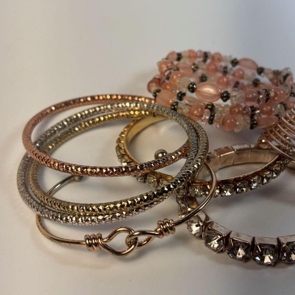 Glam Princess Bracelet cCollection in Pink Gold Tone Rhinestone